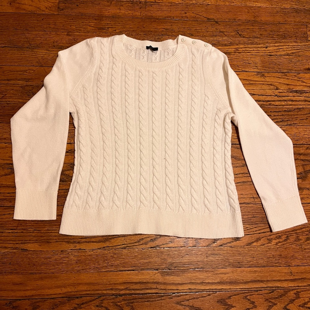 Talbots Ivory Cable Knit Sweater